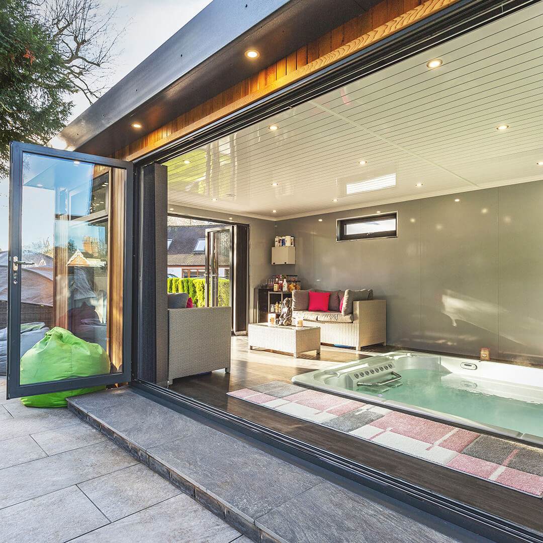 Cabin Master Swim Spa Garden Room with Bifold Doors 