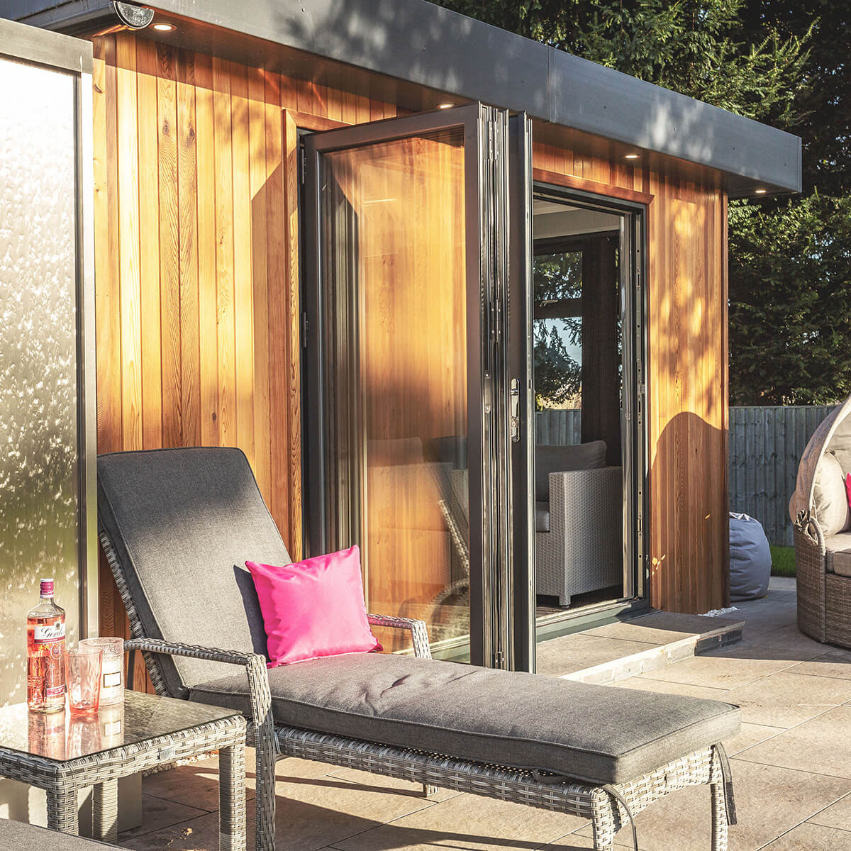 Cabin Master Swim Spa Garden Room with Outdoor Furnishings 