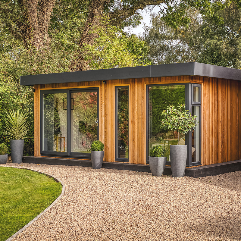 Small garden room pod made of wood