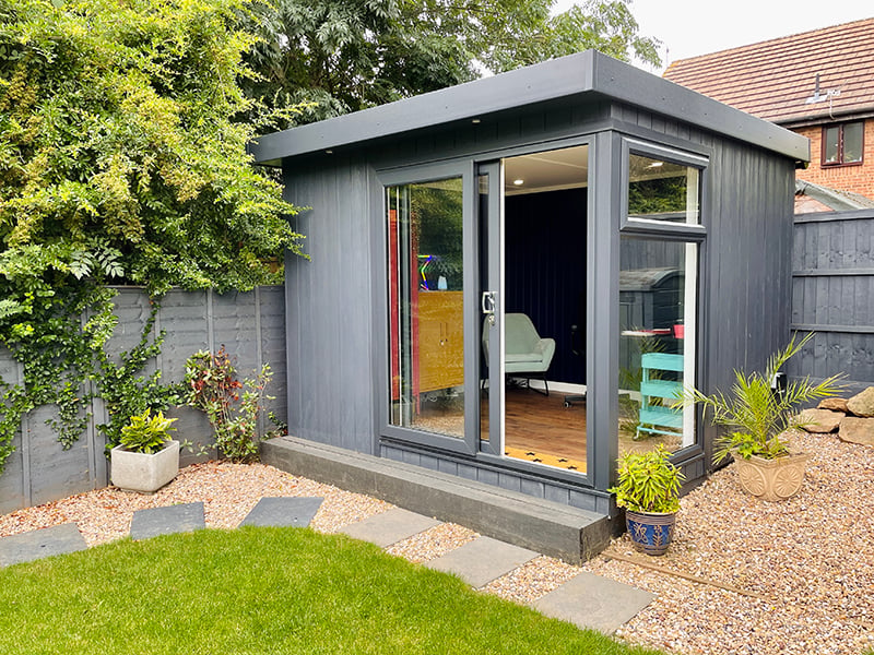 Corner of the garden grey work from home room