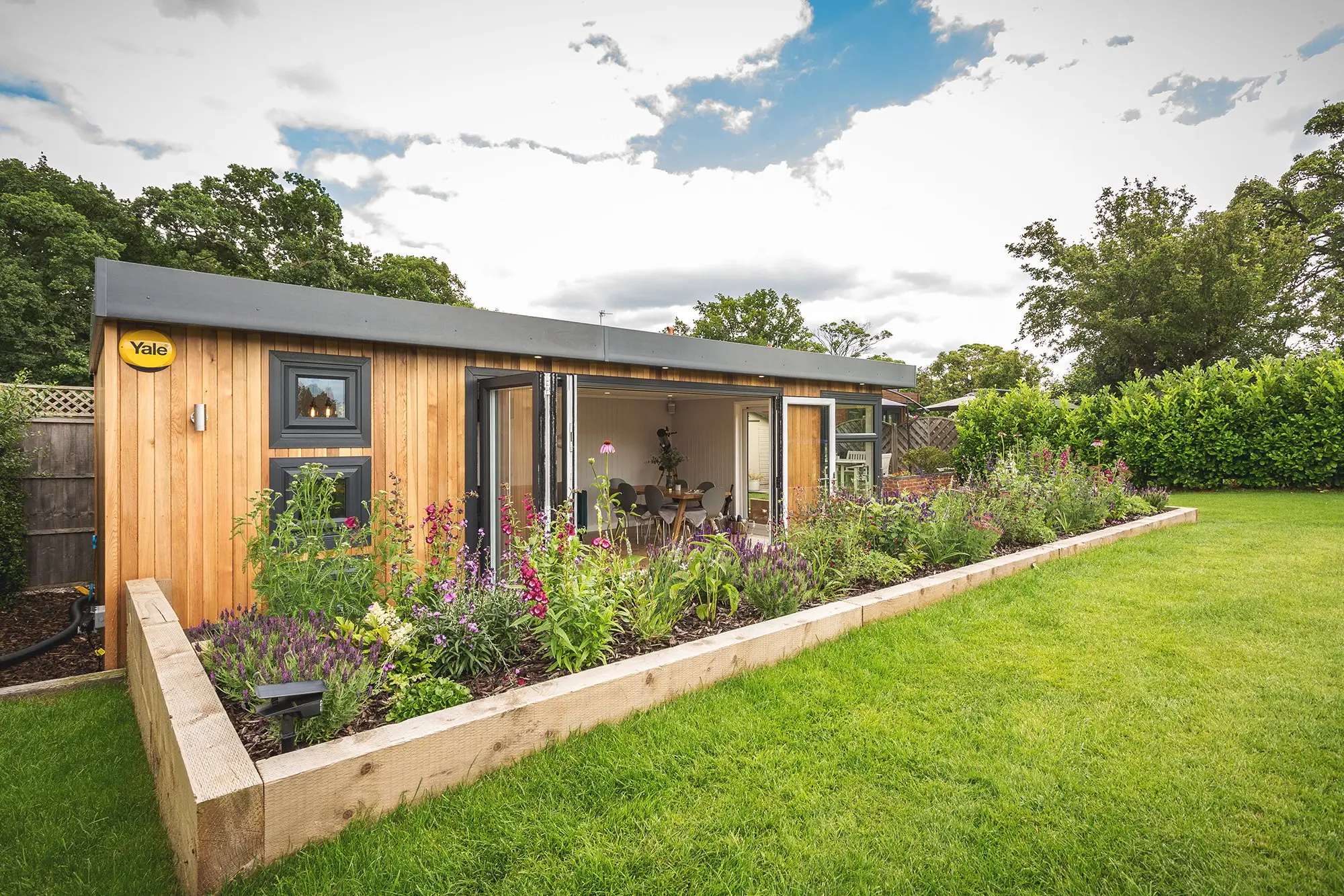 Large premium cedar man cave in the garden