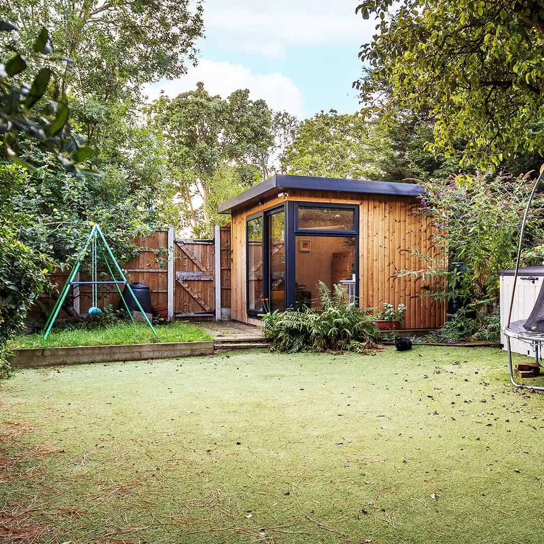 Small corner garden office