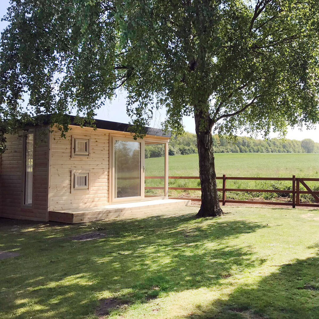 Eco school cabin in countryside setting