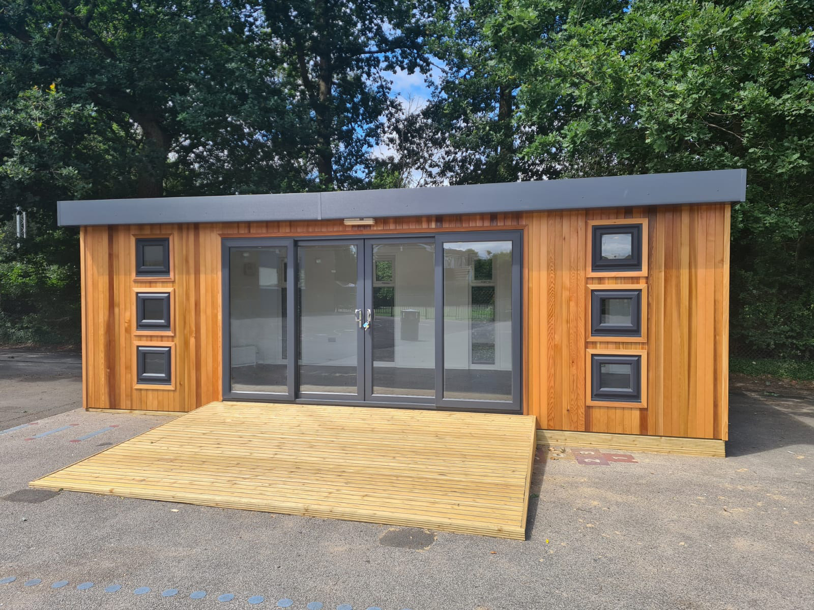 Cabins For Schools - Lower Farm Primary - 7.5m x 4m -  Cedar Hybrid -