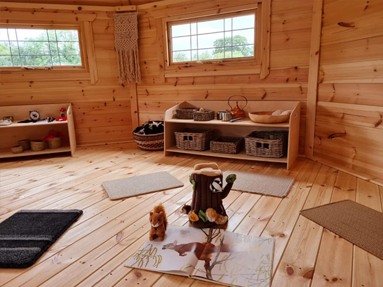 the interior of the Happy Homestead Eco Nursery Forest School Indoors
