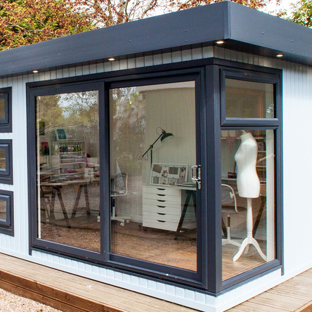 marley board craft room on nottingham show site with view of mannequin and large white desk