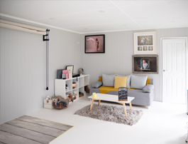 Photography studio sofa area garden room