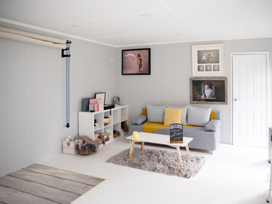 Photography studio sofa area