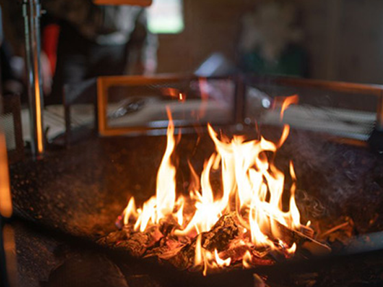 Springfield School BBQ Cabin fire lit