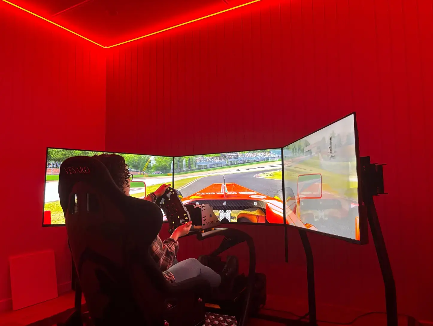 driving simulator screen setup