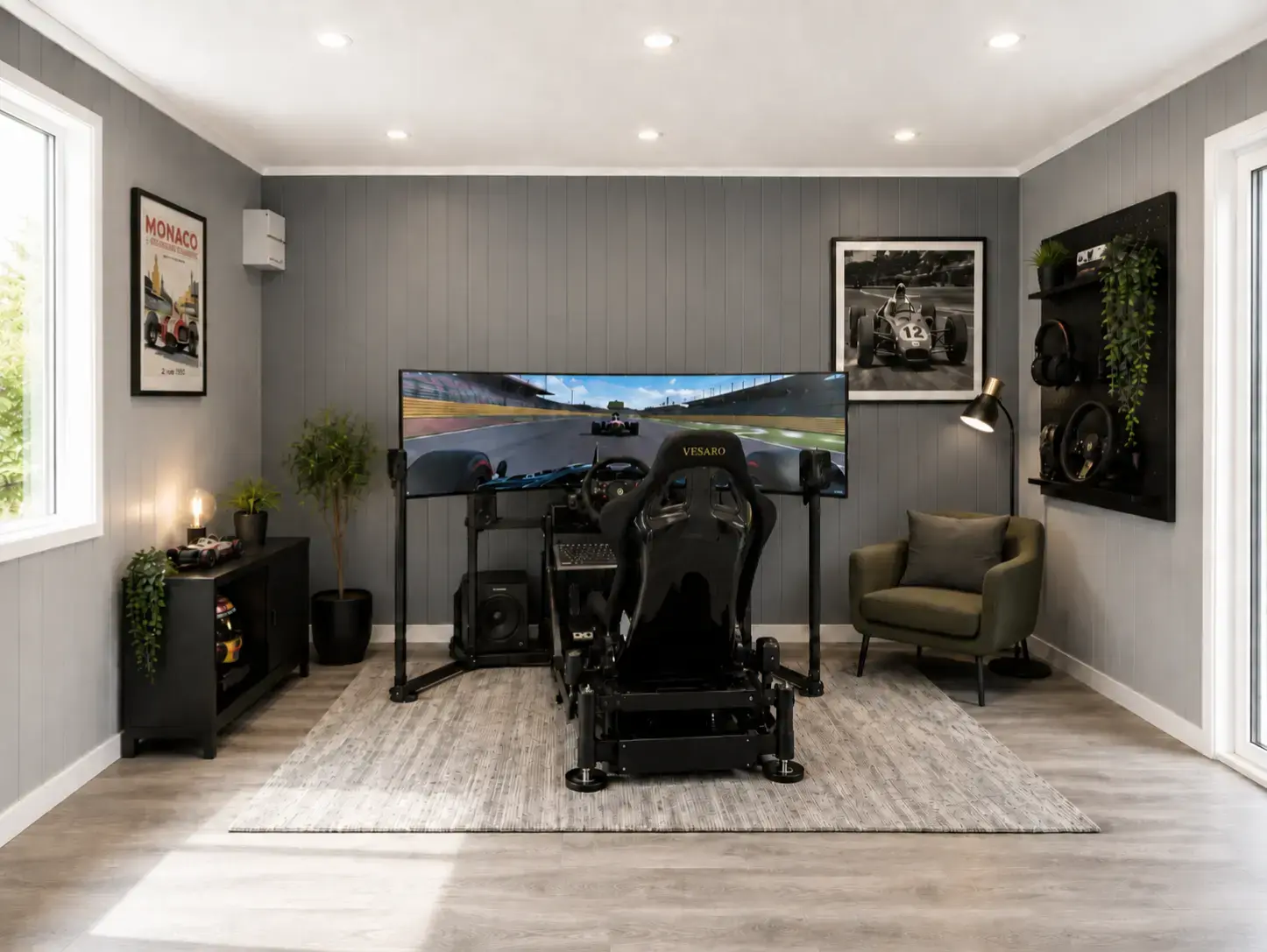 simulator in a garden room