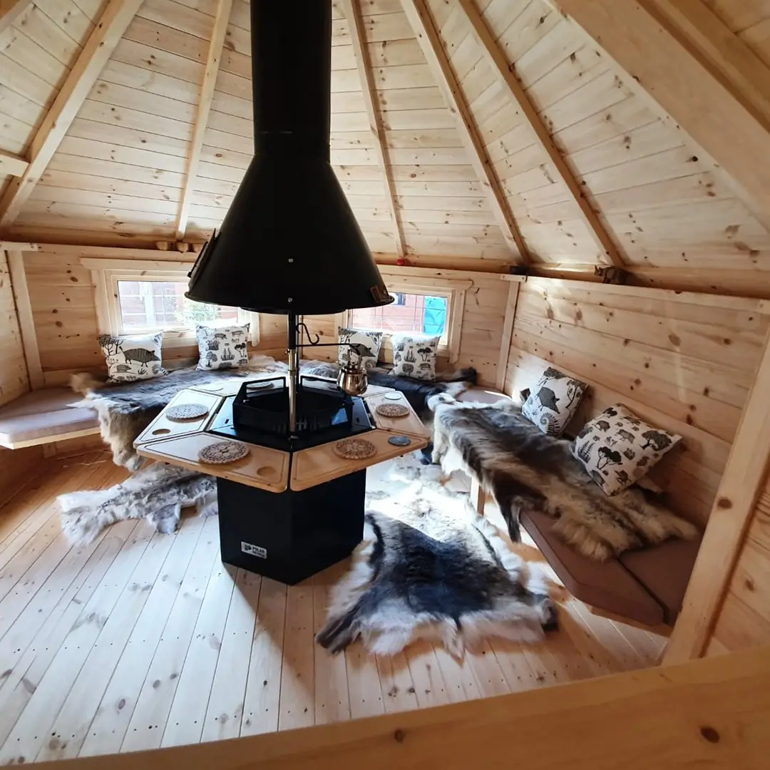 arctic cabins inside the garden room