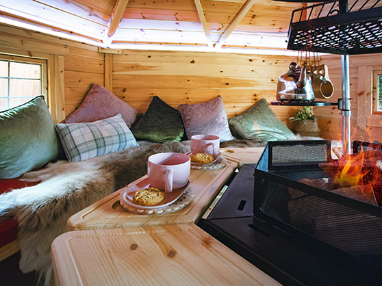 bbq cabin inside