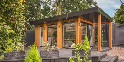 custom built garden annexe with veranda