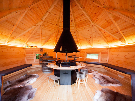 inside bbq cabin