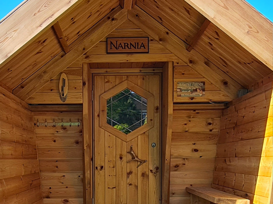 man cave bbq cabin door
